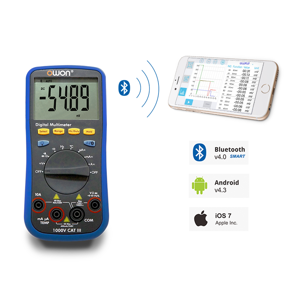 OWON D33 3-3/4 True RMS Digital Multimeter With Bluetooth