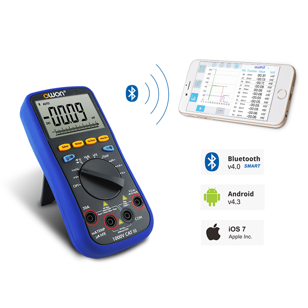 OWON B35T+ 3-5/6 Digital True RMS with Offline Recording Function and Bluetooth Module Handheld Multimeter