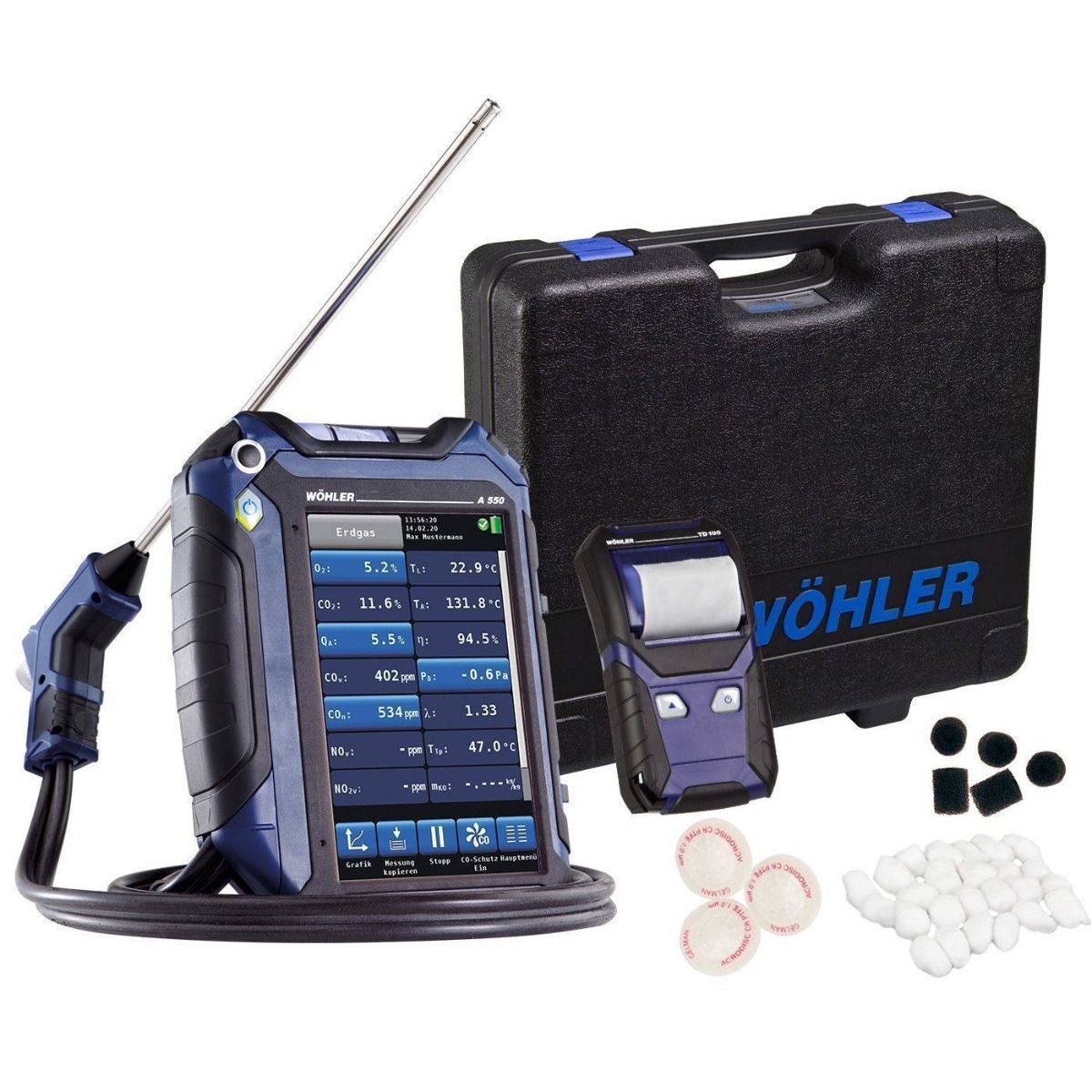 WOHLER A550 L USA Flue Gas Analyzer w/TD600 Printer