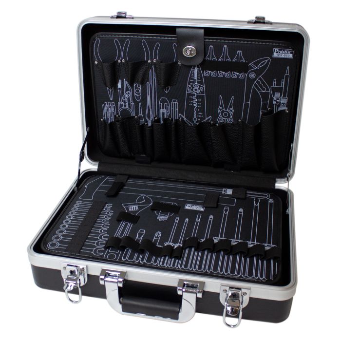 Eclipse Tools Pro'sKit Black Impact Resistant ABS Tool Case with 2 Pallets