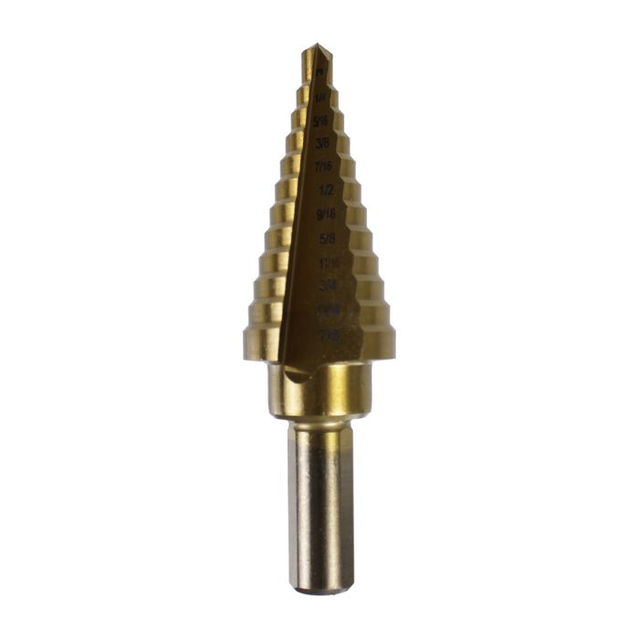 Eclipse Tools Pros'Kit Step Drill, 3/16" ~ 7/8" 12 Step, Titanium Coated M2 High Speed Steel
