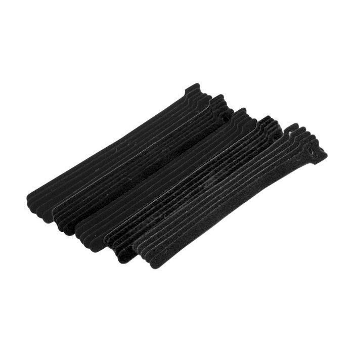 Eclipse Tools Pro'sKit Hook and Loop Cable Ties, 8" Black, 25 pk