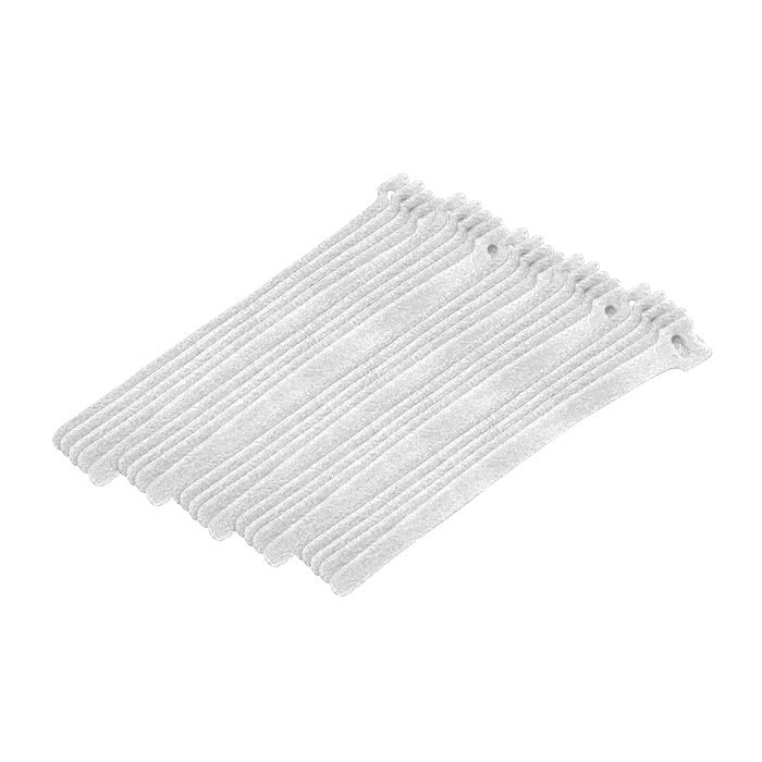 Eclipse Tools Pro'sKit Hook and Loop Cable Ties, 8" White, 25 PK