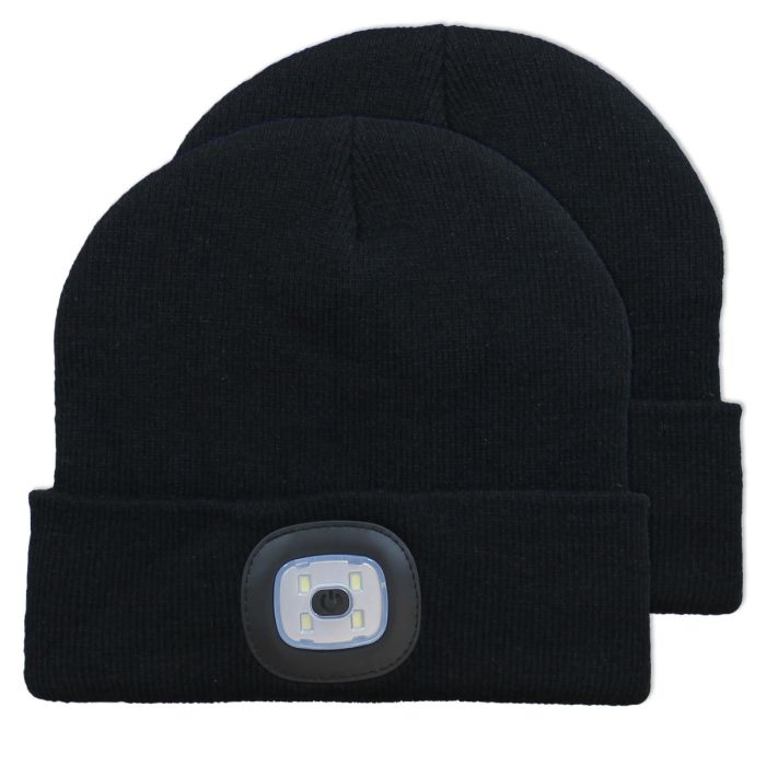 Eclipse Tools Pro'sKit USB LED Rechargeable Beanie Headlight Black 2-Pack