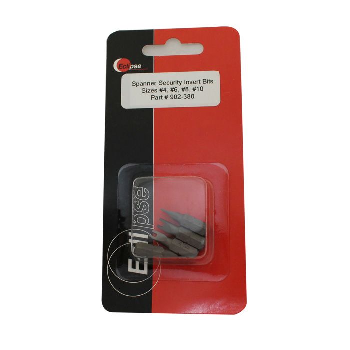 Eclipse Tools Pro'sKit 4 Pc Spanner Security 1" Insert Bit Set-Sizes: #4,#6,#8,#10