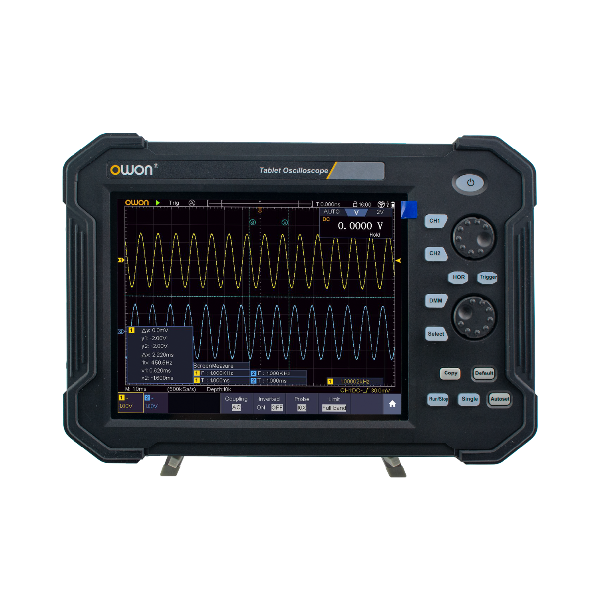OWON TAO3122 2-Channel 8bit 120MHz 1Gs/s Tablet Oscilloscope