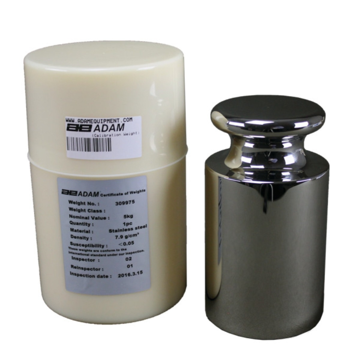 Adam Equipment ASTM 3 - 5000G Stainless Steel Calibration Weight