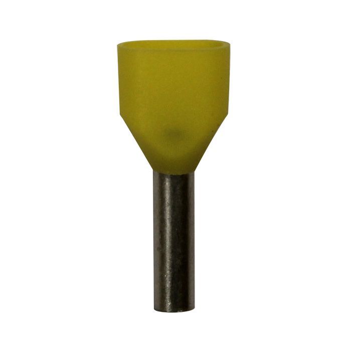Eclipse Tools Pro'sKit Twin Yellow Wire Ferrules, 2x18 AWG x 16mm, 500 pcs