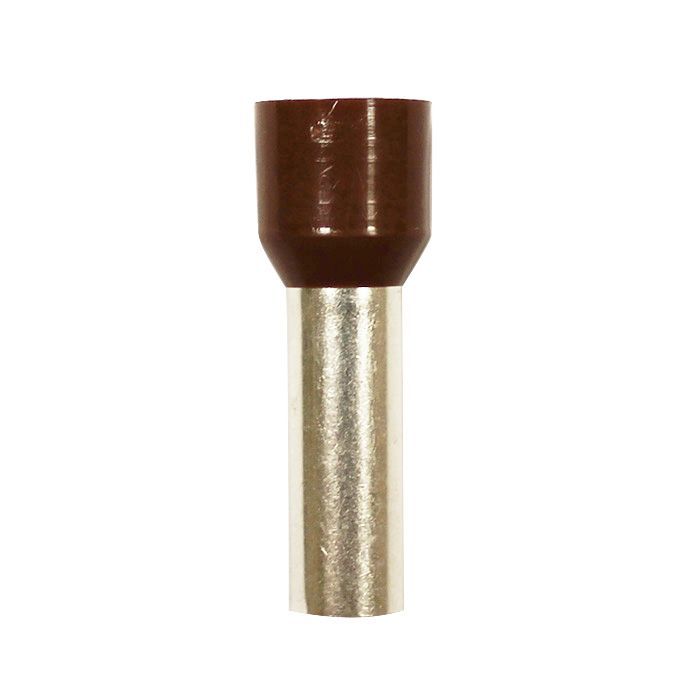 Eclipse Tools Pro'sKit Insulated Brown Wire Ferrules, 4 AWG x 36mm, 50 pcs