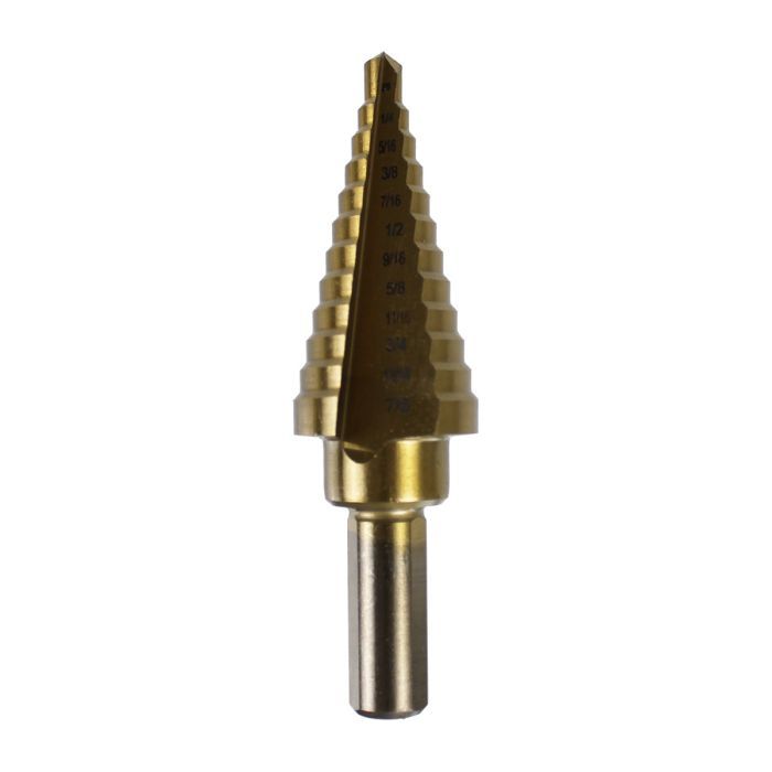 Eclipse Tools Pros'Kit Step Drill, 3/16" ~ 7/8" 12 Step, Titanium Coated M2 High Speed Steel