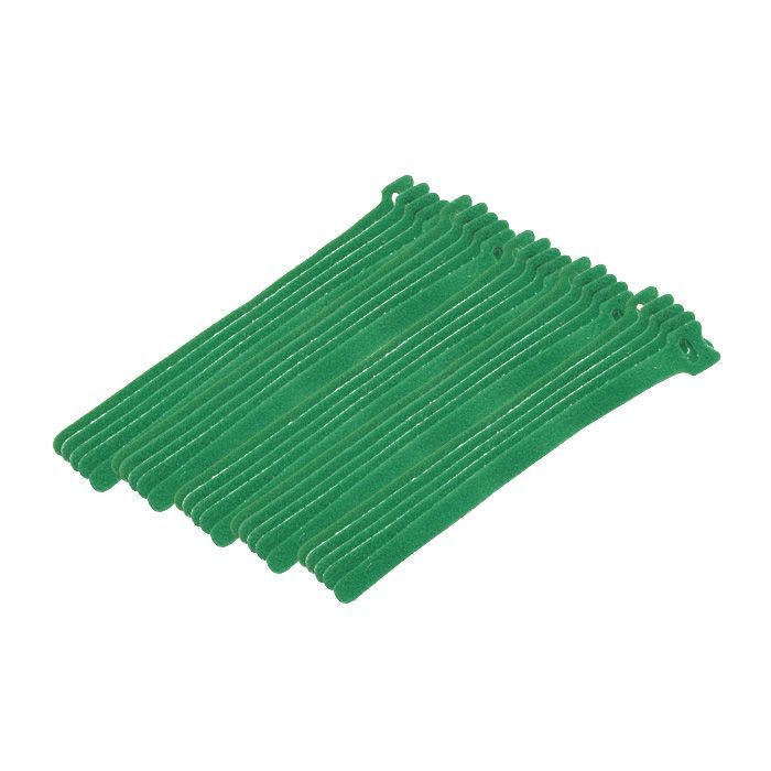 Eclipse Tools Pro'sKit Hook and Loop Cable Ties, 8" Green, 25 PK