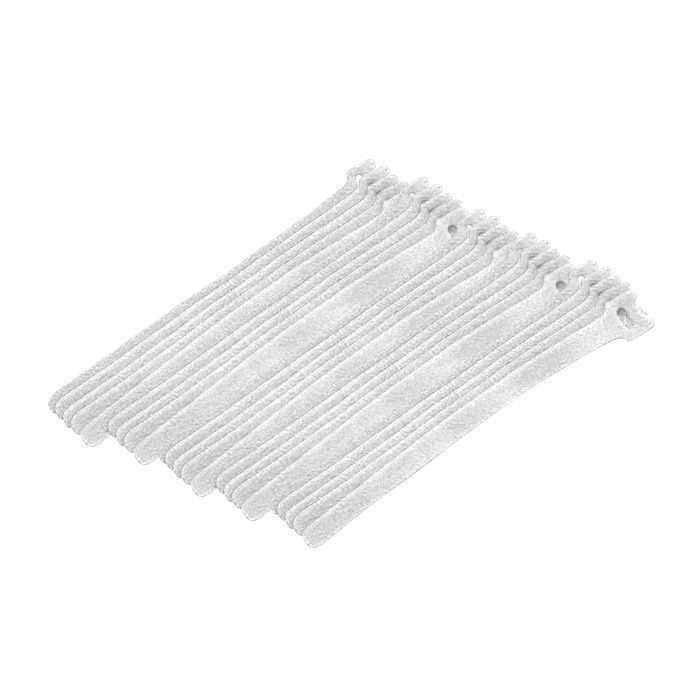 Eclipse Tools Pro'sKit Hook and Loop Cable Ties, 8" White, 25 PK