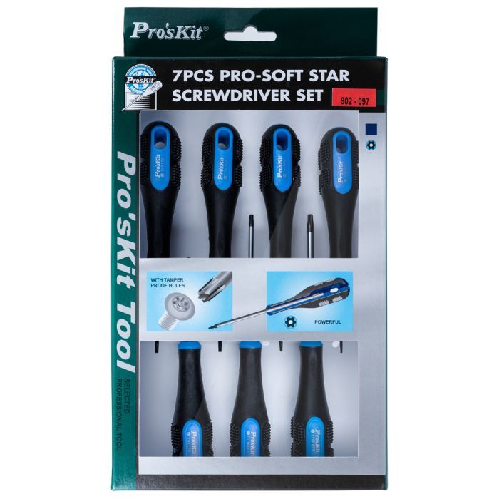 Eclipse Tools Pro'sKit 7 Pc Security Star Tip Screwdriver Set