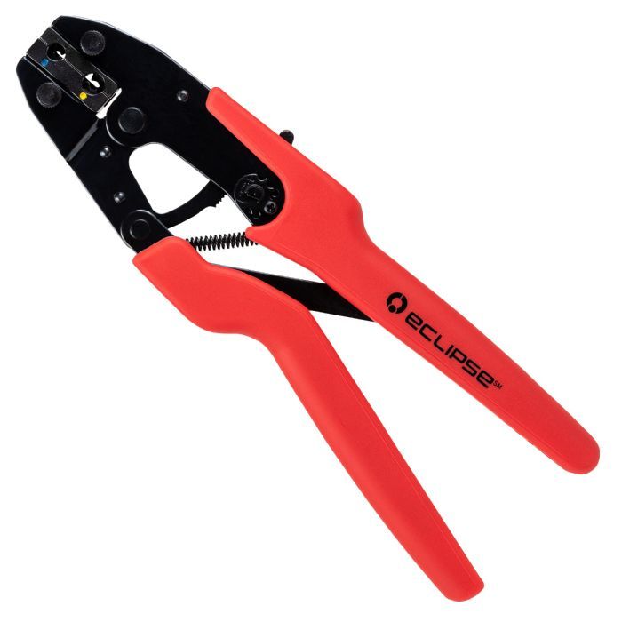 Eclipse Tools Pro'sKit Ergo-Lunar Crimper for Yellow and Blue Insulated Flag Terminals AWG 16-10