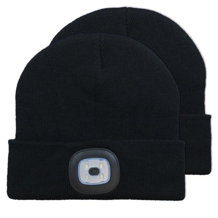 Eclipse Tools Pro'sKit USB LED Rechargeable Beanie Headlight Black 2-Pack