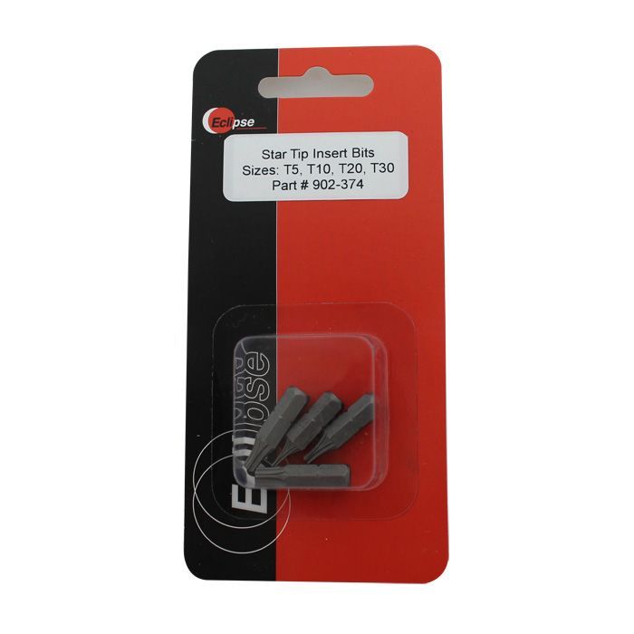 Eclipse Tools Pro'sKit 4 PC STAR TIP 1" INSERT BIT SET-SIZES: T5,T10,T20,T30
