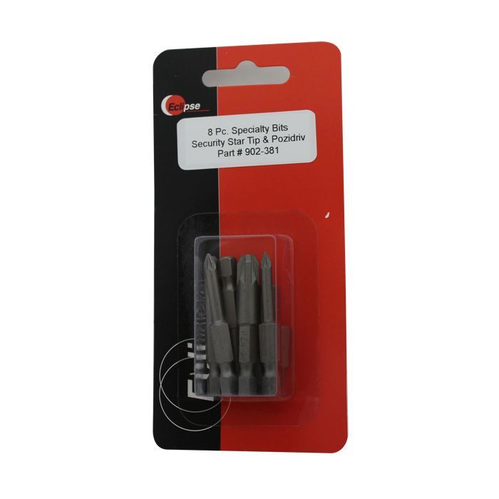 Eclipse Tools Pro'sKit 8 Pc Assortment Pack Specialty (5 lobe security & pozidriv) Bit Set