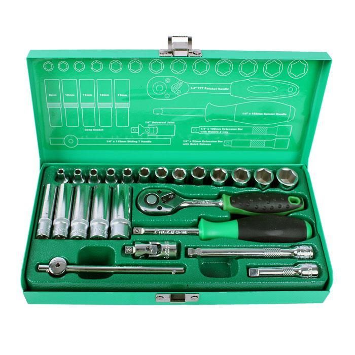 Eclipse Tools Pro'sKit 24 pc 1/4" Dr. Socket Tool Set
