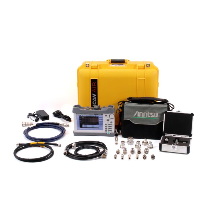 Anritsu S331L unit, AC Adapter/Charger, Power Cord, Armored Test Port Cable, Anritsu OSLN50-1 Calibration Kit, DIN adapters, Soft Case, Hard carrying case