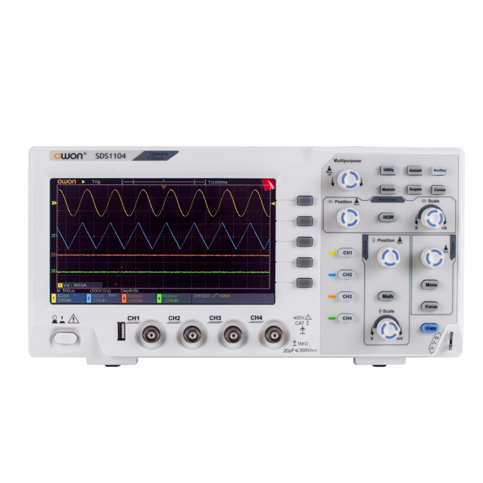 OWON SDS1104 100MHz 1Gs/s 4-Channel Super Economical Type Digital Oscilloscope