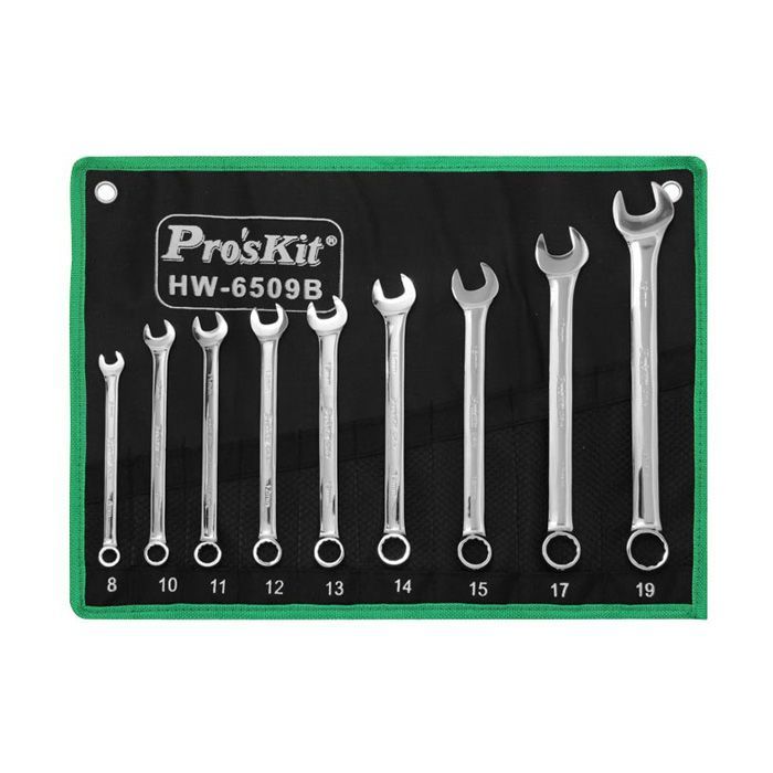 Eclipse Tools Pro'sKit 9 Pc Combination Wrench Set, Metric