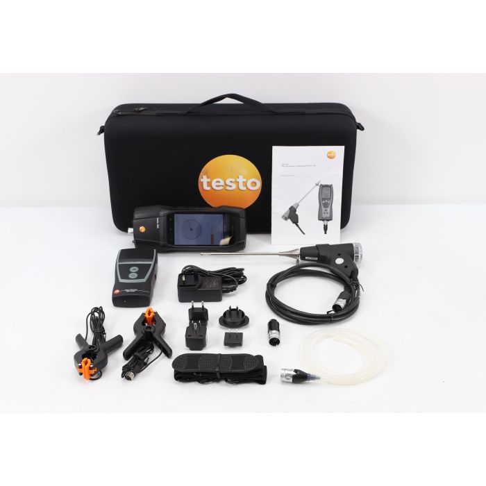 Testo 300 Combustion Analyzer, Bluetooth/IrDA Printer, 1 - 12" Flue Gas Probe, 1/4" diameter, USB Mains Unit with Cable, Instrument Bag with Carrying Strap