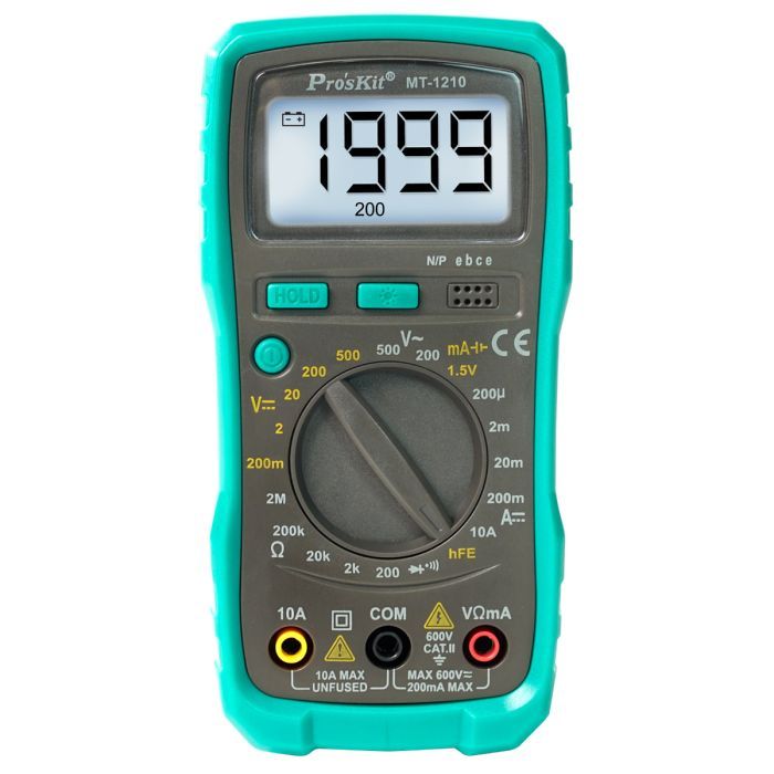 Eclipse Tools Pro'sKit 3-1/2 digits 1999 Counts Compact Digital Multimeter with Continuity, Diode, Transistor, Battery Tests