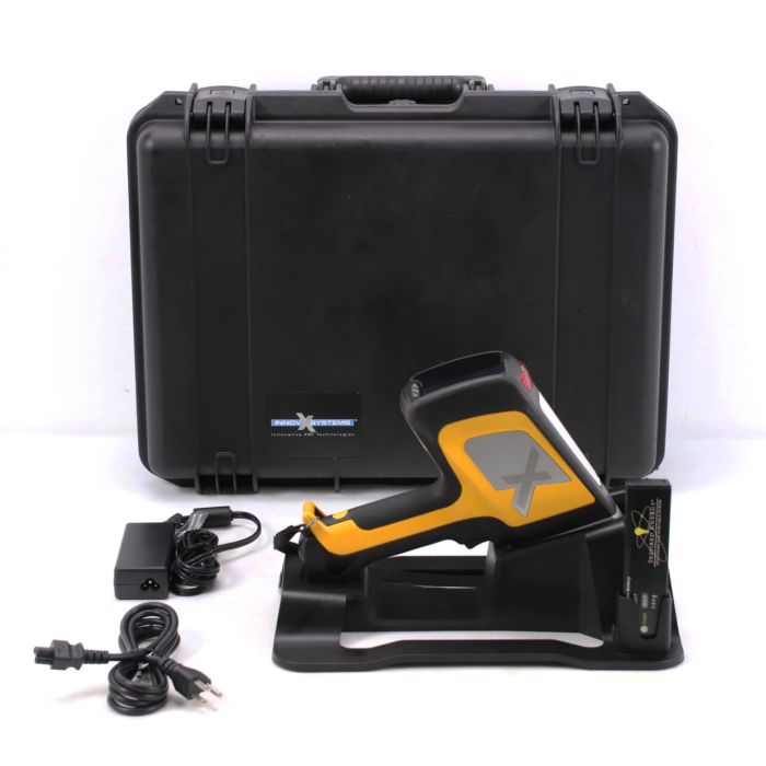 Olympus X Innov-X DS-2000 XRF Analyzer Unit, Li-Ion Batteries, Docking Station, AC Power Adapter, FAUSB08 Gender Changer USB Type A Male to Type B Male, Waterproof Rugged Carrying Case, Wrist Strap