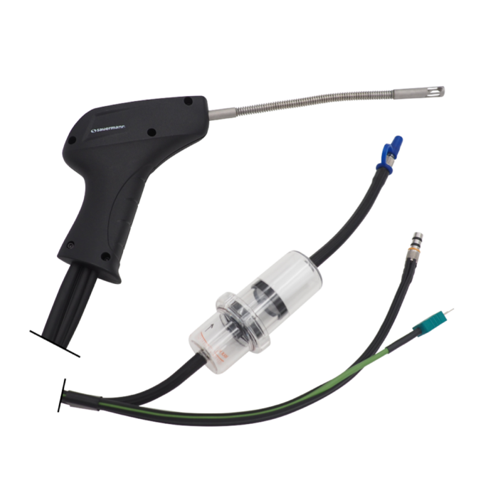 Sauermann 27936 180mm Flexible Probe is a Flexible flue gas sampling probe, 180mm (7") probe length with 2m (6') dual hose, rated to 800°C (1470°F) max