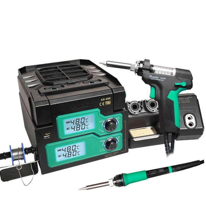 Eclipse Tools Pro'sKit 6-in-1 Multifunction Soldering Iron and Desoldering Station