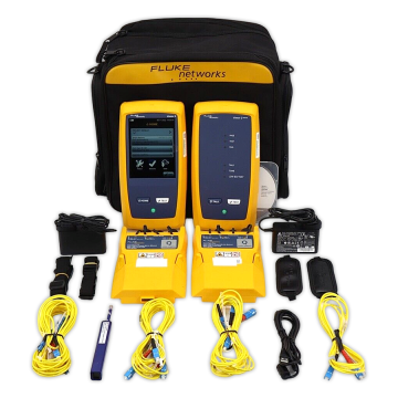 Fluke Networks Versiv 2 Mainframe & Remote Unit, 2 - CertiFiber Pro Quad OLTS modules, 1 - SC/LC EF-compliant MM TRC Kit 50 µm, 1 - SC/LC SM TRC Kit, 1 - TRC Carrying Case, 2 - HandStraps, 2 - Shoulder Straps, 1 - Carry Case, 1 - Versiv 2 Open Source Soft