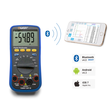 OWON B33+ 3-3/4 Digital Handheld Multimeter with Offline Recording Function and Bluetooth 
