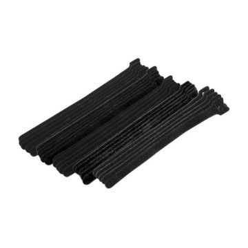 Eclipse Tools Pro'sKit Hook and Loop Cable Ties, 8" Black, 25 pk