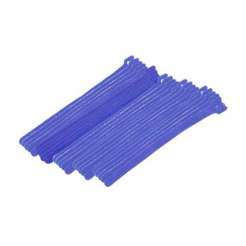Eclipse Tools Pro'sKit Hook and Loop Cable Ties, 8" Blue, 25 PK