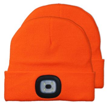 Eclipse Tools Pro'sKit USB LED Rechargeable Beanie Headlight Orange 2-Pack