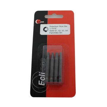 Eclipse Tools Pro'sKit 4 Pc Robertson Style 1-15/16" Insert Bit Set-Sizes: S1,S2,S3,S4