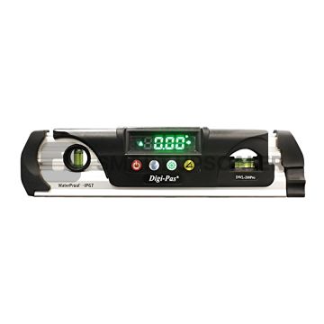 Digi-Pas DWL280PRO WATERPROOF IP67 Digital Torpedo Level and Protractor, Magnet, LED Bright Display, 0.05°, 9 inch