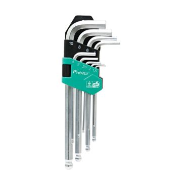 Eclipse Tools Pro'sKit 9 Pc Ball Point Long Arm Hex Key Set - Metric Sizes 1.5 - 10mm