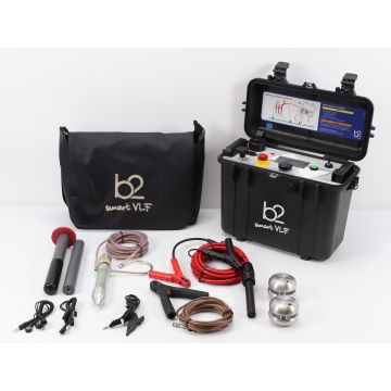 HVA28TD VLF high voltage test set, Ground cable 6mm2 with M6 eyelet connector, Test lead 80A 65kV, High Voltage Discharge Probe 30kV @ 10µF, ESD Anti-static Grounding Cable, Corona Shield, Device Key, Bluetooth USB device, Heavy Duty Bag