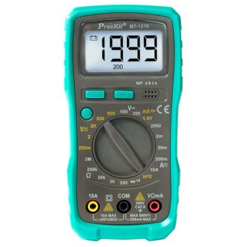 Eclipse Tools Pro'sKit 3-1/2 digits 1999 Counts Compact Digital Multimeter with Continuity, Diode, Transistor, Battery Tests