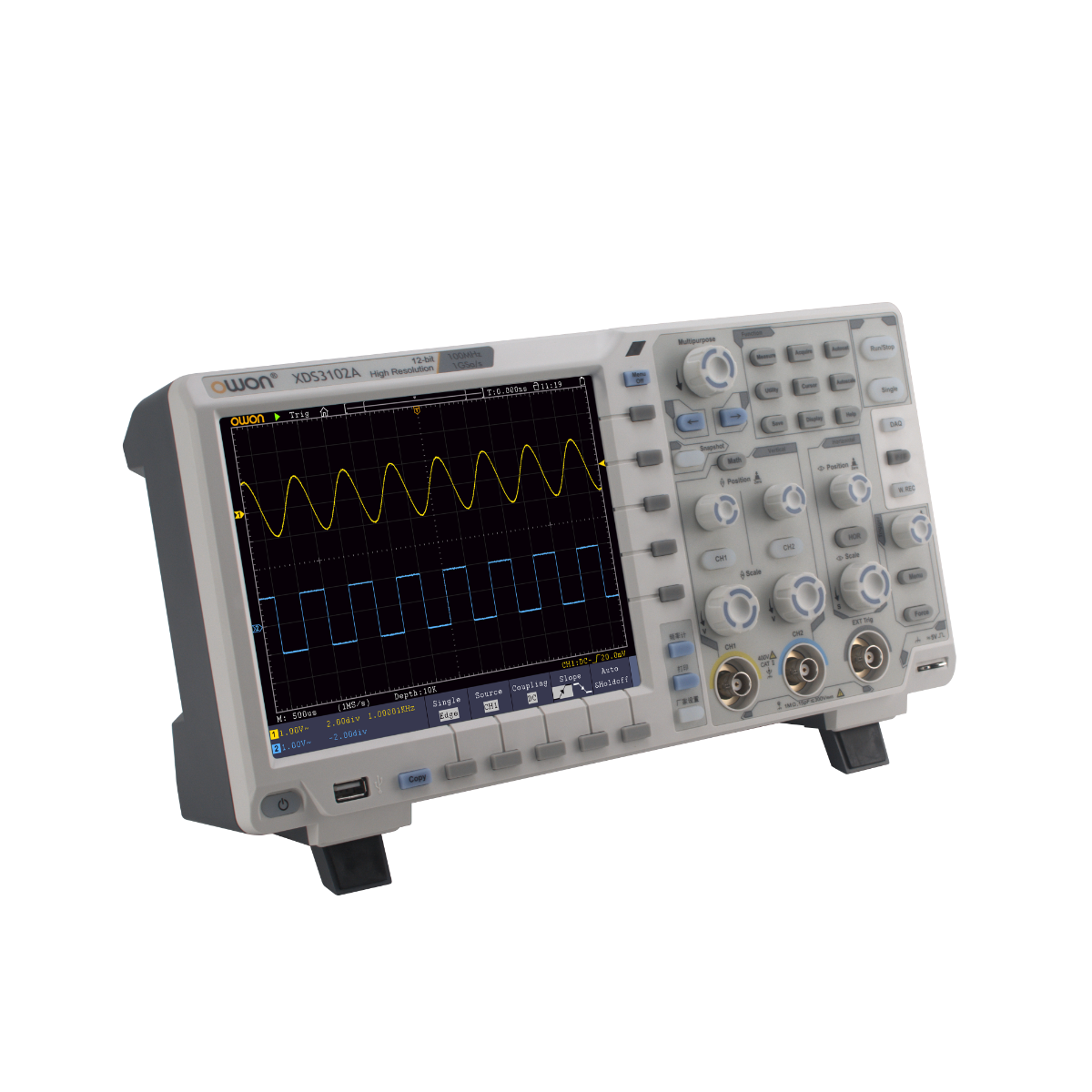 OWON XDS3102 2-Channel 8bits ADC 100MHz 1Gs/s N-In-1 Digital Oscilloscope