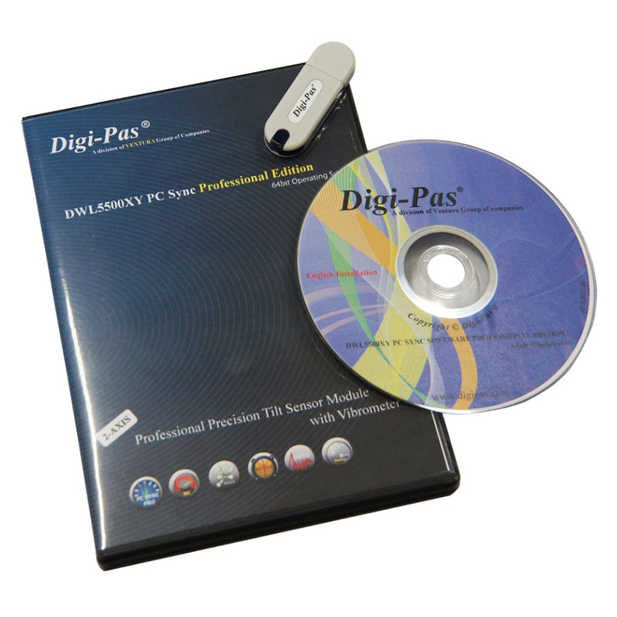 Digi-Pas DWL5500XY-SW PC Sync PRO Software for DWL5500XY 2-AXIS HIGH-Precision Digital Inclination Sensor Module, Tilt Angle Sensor, Inclinometer