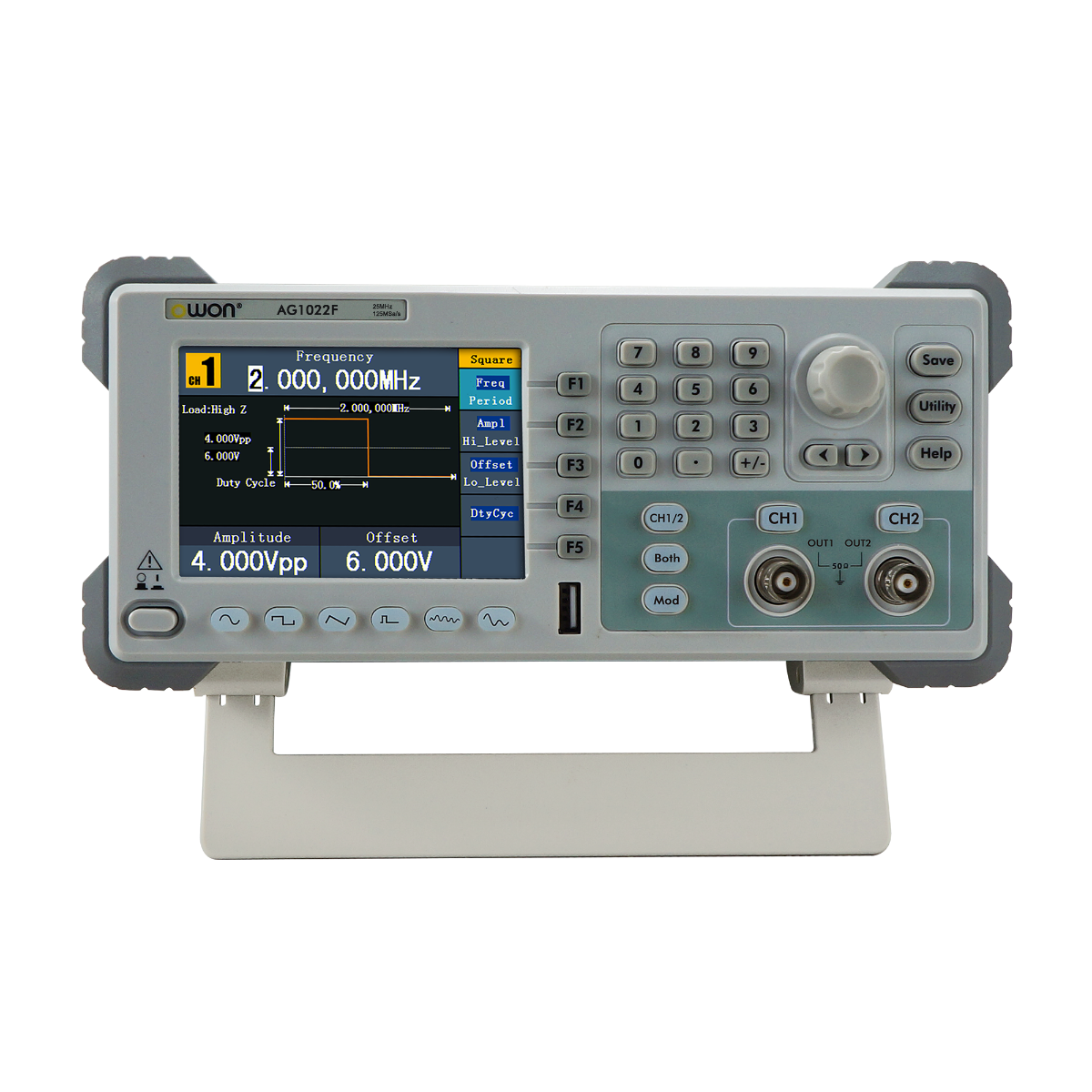 OWON AG1022F 25MHz 125MS/s 14bits 2-Channel Counter Arbitrary Waveform Generator