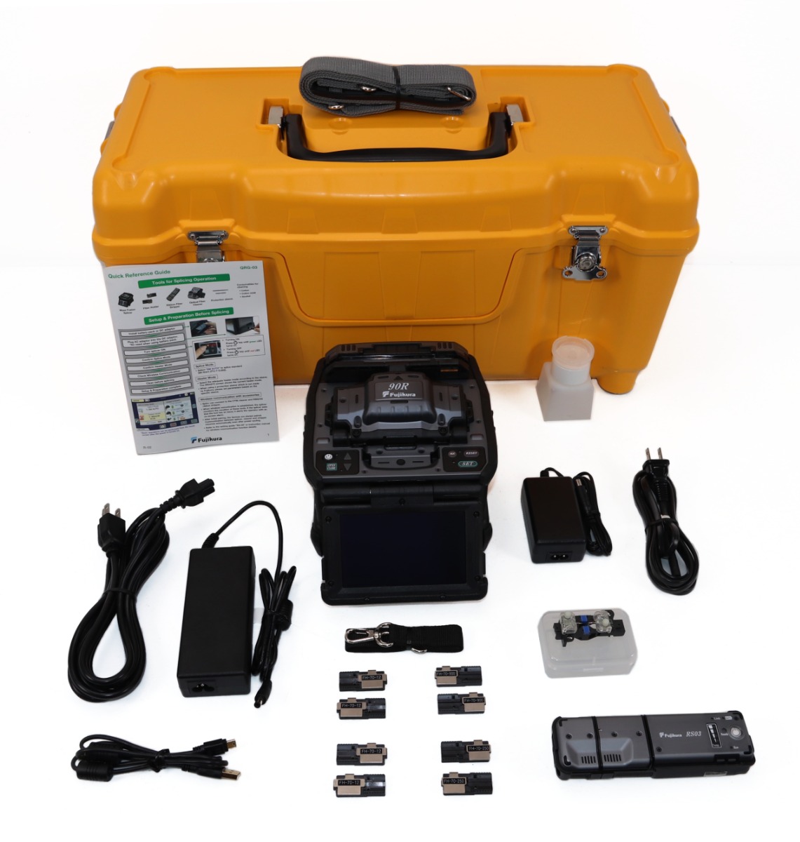 Fujikura 90R12 Fiber Mass Ribbon Fusion Splicer Kit w/ CT-50 Cleaver & RS03 Stripper