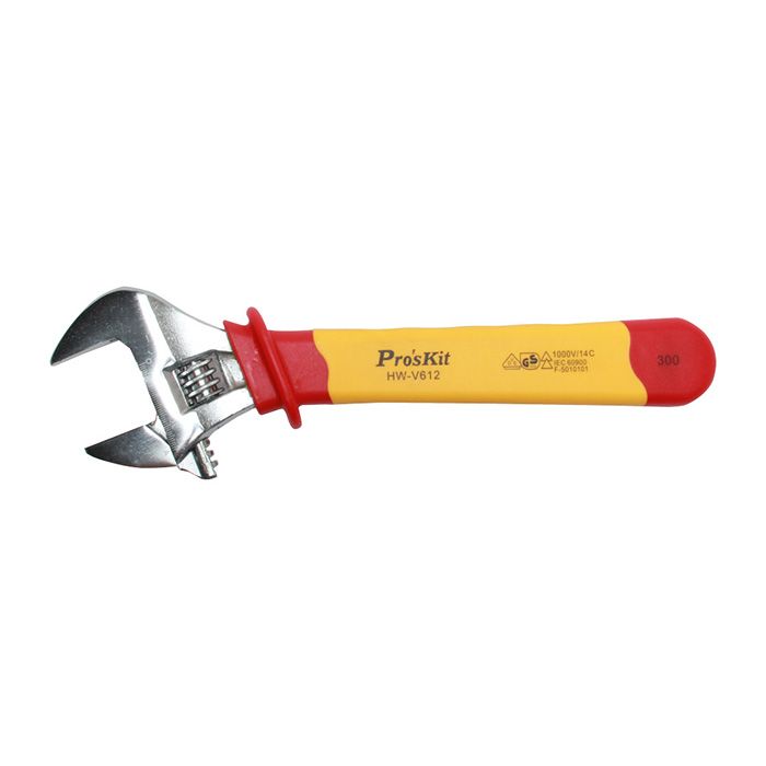 Eclipse Tools Pro'sKit VDE 1000V Insulated 12" Adjustable Wrench