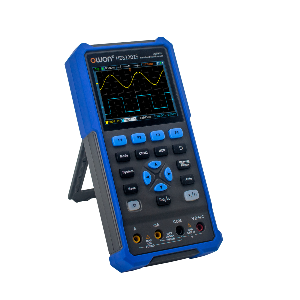 OWON HDS2202S 200MHz 1GSa/s Handheld Digital Oscilloscopes with 25Mhz Waveform Generator