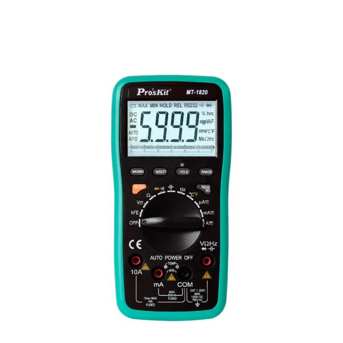 Eclipse Tools Pro'sKit 3-5/6 digits 5999 Counts Dual Display Digital Multimeter with USB, Resistance, Frequency, Capacitance, Diode, Transistor Tests