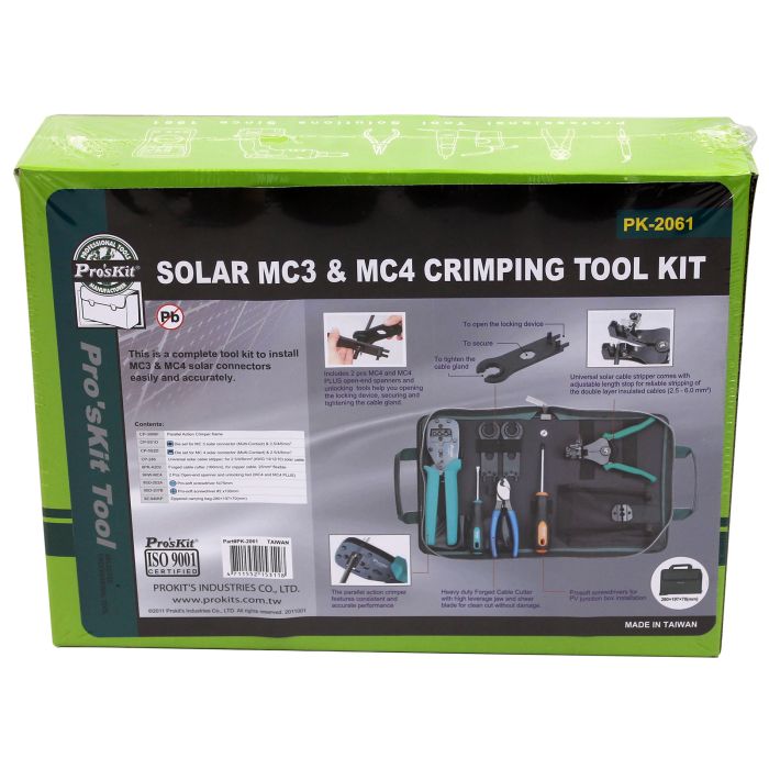Eclipse Tools Pro'sKit Solar MC3 & MC4 Crimping Tool Kit