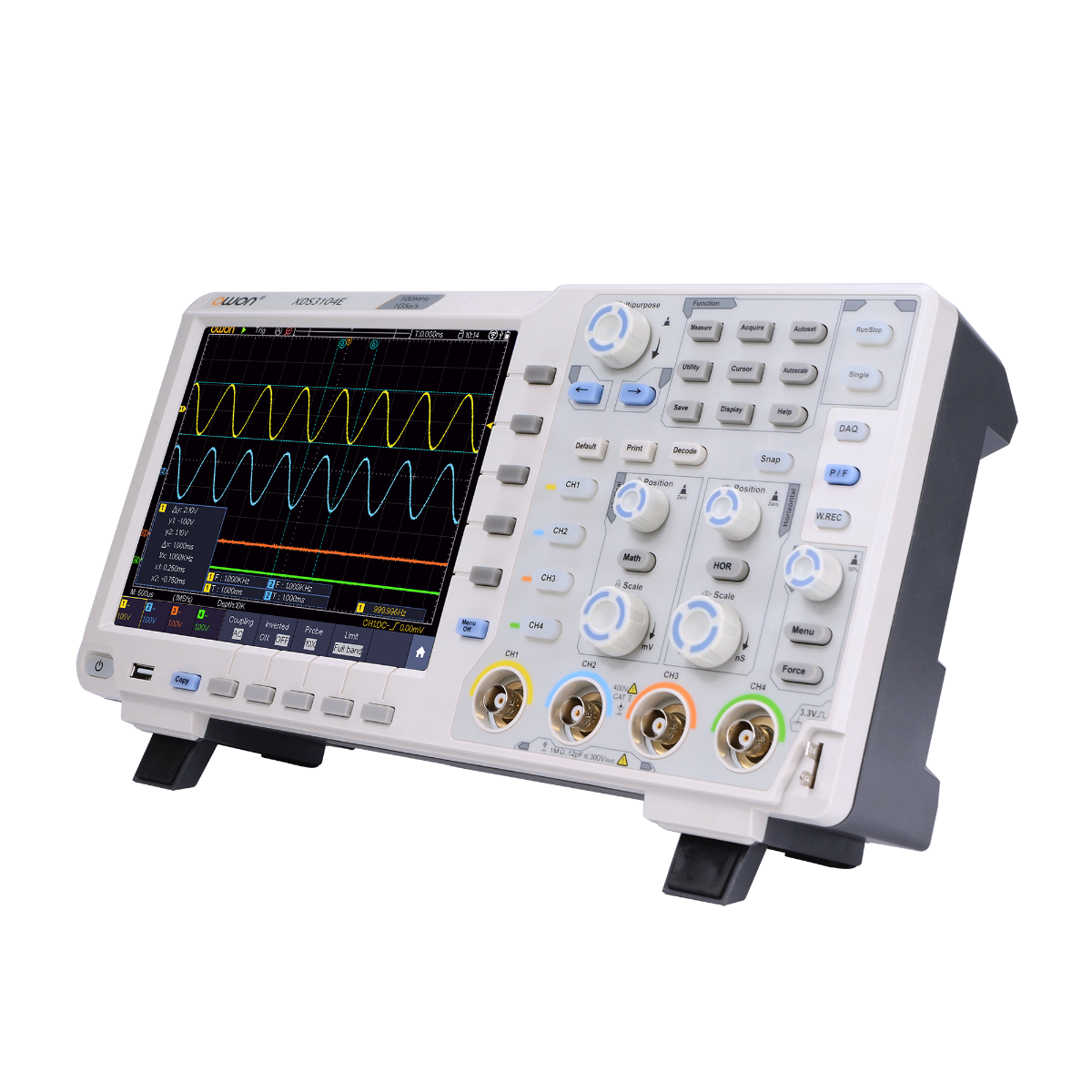 OWON XDS3104E 4CH 8 bits ADC 100MHz 1Gs/s Touchscreen Digital Oscilloscope