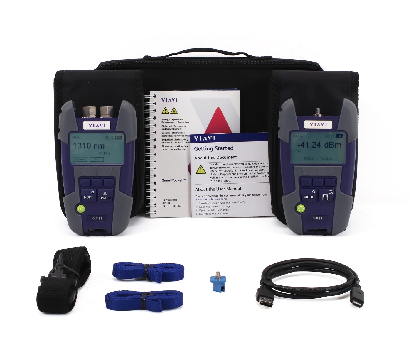 Viavi OMK-36V2 Quad SM MM Optical Test Kit 850/1300 1310/1550